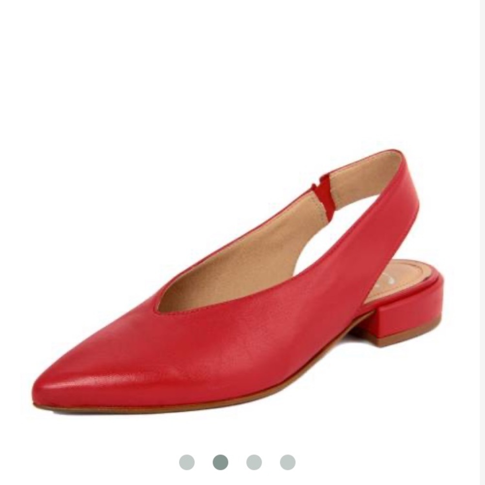 Gusto Red Leather Slingback Shoes